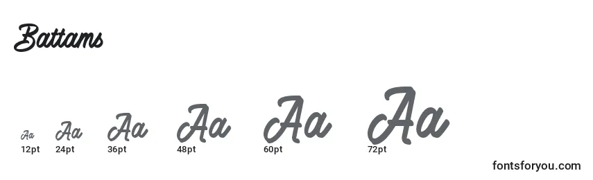 Battams Font Sizes