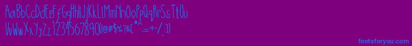 フォントBattani – 紫色の背景に青い文字