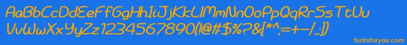 Battenberg and Custard Bold Italic Font – Orange Fonts on Blue Background