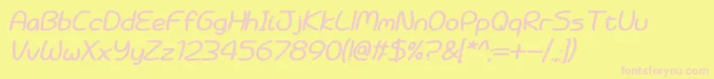 Battenberg and Custard Bold Italic-Schriftart – Rosa Schriften auf gelbem Hintergrund