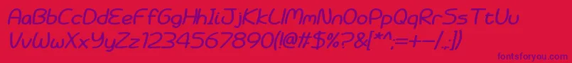 Battenberg and Custard Bold Italic Font – Purple Fonts on Red Background