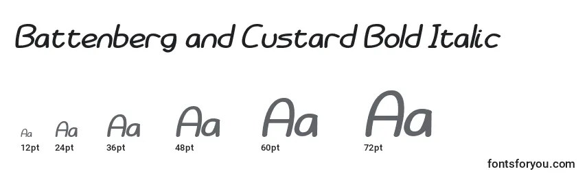 Tamanhos de fonte Battenberg and Custard Bold Italic