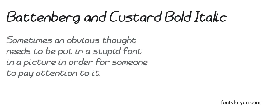 Schriftart Battenberg and Custard Bold Italic