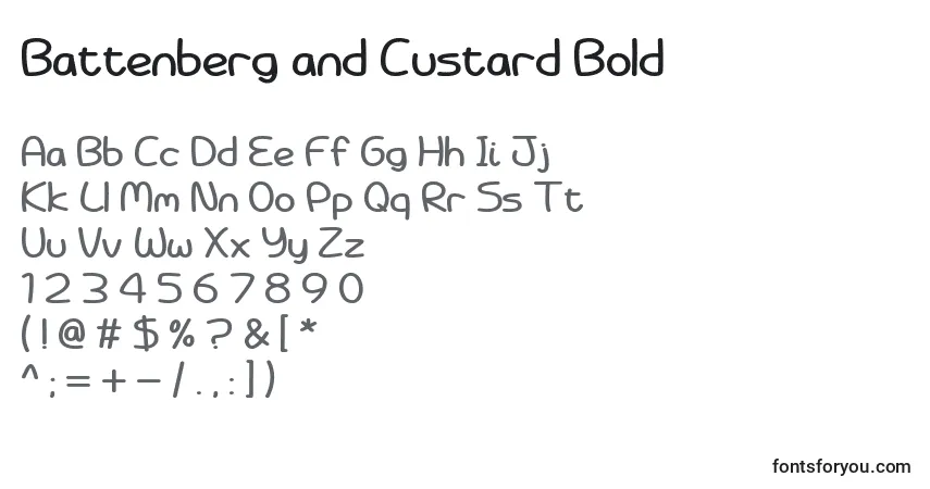 Battenberg and Custard Boldフォント–アルファベット、数字、特殊文字
