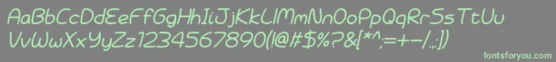 フォントBattenberg and Custard Italic – 灰色の背景に緑のフォント