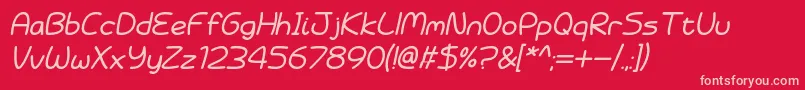 Battenberg and Custard Italic Font – Pink Fonts on Red Background