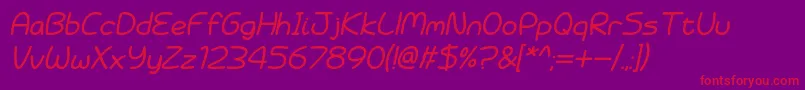 Police Battenberg and Custard Italic – polices rouges sur fond violet