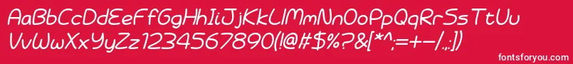 フォントBattenberg and Custard Italic – 赤い背景に白い文字