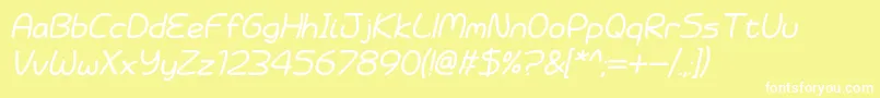 フォントBattenberg and Custard Italic – 黄色い背景に白い文字