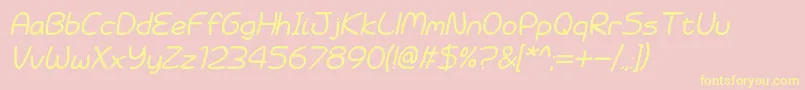 Battenberg and Custard Italic Font – Yellow Fonts on Pink Background