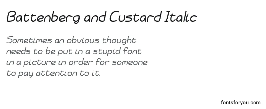 Czcionka Battenberg and Custard Italic