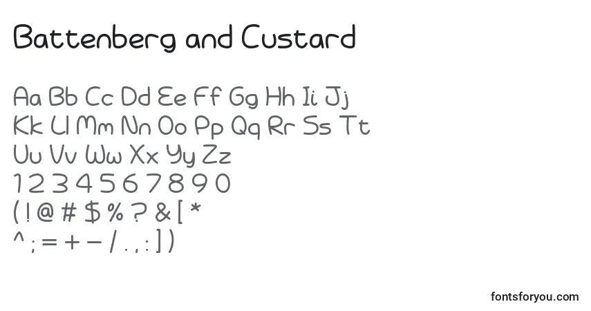 Schriftart Battenberg and Custard – Alphabet, Zahlen, spezielle Symbole