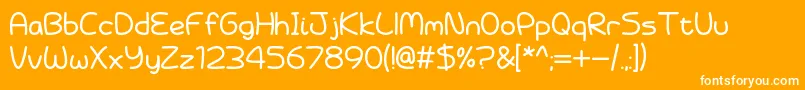 Fonte Battenberg and Custard – fontes brancas em um fundo laranja