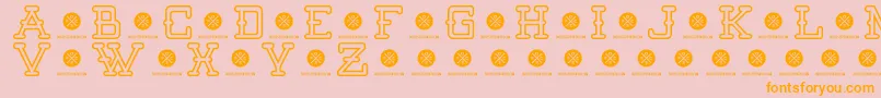 Batter Up Outline Font – Orange Fonts on Pink Background