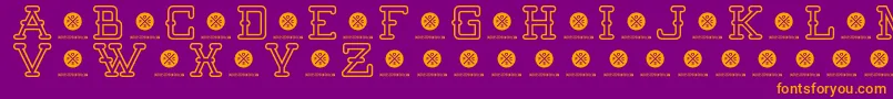 Batter Up Outline Font – Orange Fonts on Purple Background