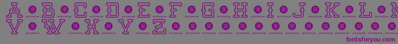 Batter Up Outline Font – Purple Fonts on Gray Background