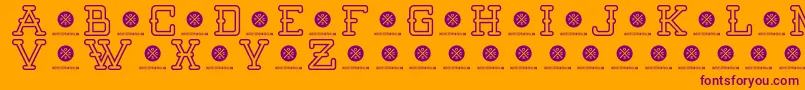 Batter Up Outline Font – Purple Fonts on Orange Background