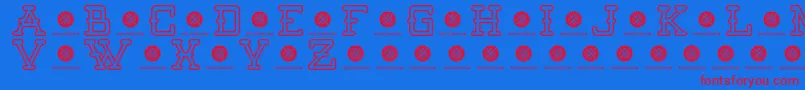 Batter Up Outline Font – Red Fonts on Blue Background