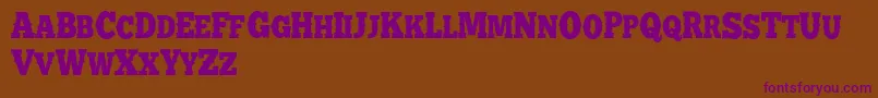 Шрифт BATTLE ROAD DEMO – фиолетовые шрифты на коричневом фоне