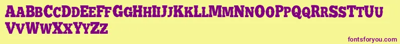 BATTLE ROAD DEMO-fontti – violetit fontit keltaisella taustalla
