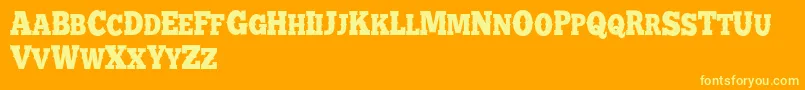 BATTLE ROAD DEMO Font – Yellow Fonts on Orange Background