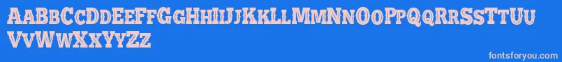 BATTLE ROAD VENTAGE DEMO Font – Pink Fonts on Blue Background