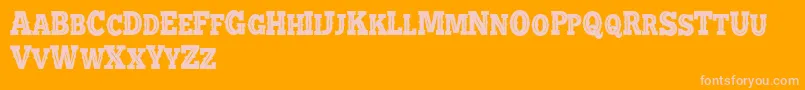 BATTLE ROAD VENTAGE DEMO-Schriftart – Rosa Schriften auf orangefarbenem Hintergrund