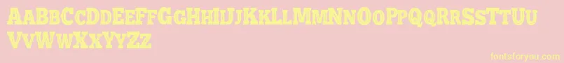 BATTLE ROAD VENTAGE DEMO Font – Yellow Fonts on Pink Background
