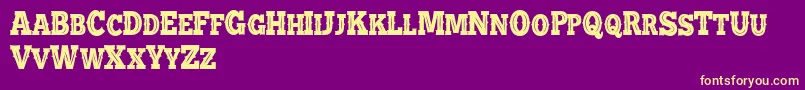 Fonte BATTLE ROAD VENTAGE DEMO – fontes amarelas em um fundo roxo