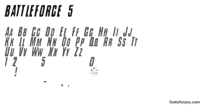 Шрифт BATTLEFORCE 5 – алфавит, цифры, специальные символы