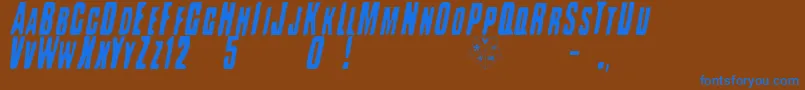 Więcej informacji o czcionce BATTLEFORCE 5 Czcionka BATTLEFORCE 5 – niebieskie czcionki na brązowym tle