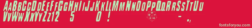 BATTLEFORCE 5 Font – Green Fonts on Red Background