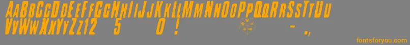 フォントBATTLEFORCE 5 – オレンジの文字は灰色の背景にあります。