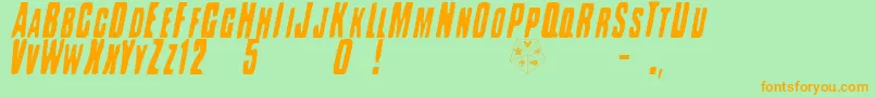 BATTLEFORCE 5 Font – Orange Fonts on Green Background