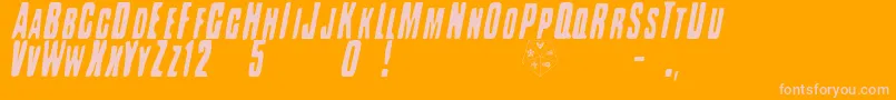 BATTLEFORCE 5-Schriftart – Rosa Schriften auf orangefarbenem Hintergrund