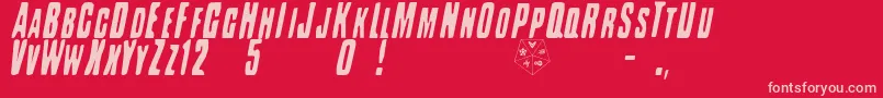 BATTLEFORCE 5 Font – Pink Fonts on Red Background
