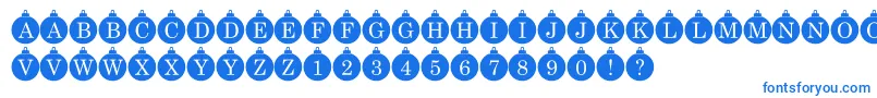 Bauble Monogram-Schriftart – Blaue Schriften auf weißem Hintergrund