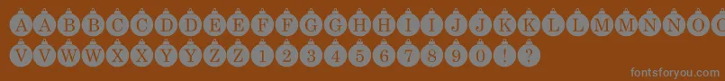 Bauble Monogram-Schriftart – Graue Schriften auf braunem Hintergrund