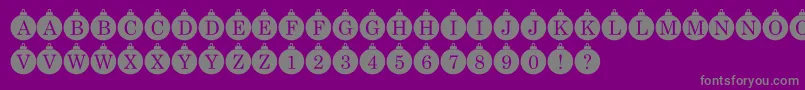 Fonte Bauble Monogram – fontes cinzas em um fundo violeta