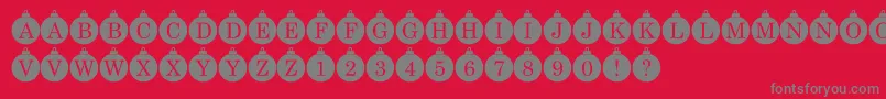Bauble Monogramフォントについての詳細 フォントBauble Monogram – 赤い背景に灰色の文字