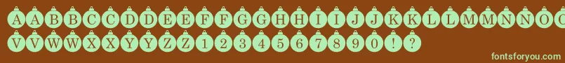 Bauble Monogram-Schriftart – Grüne Schriften auf braunem Hintergrund