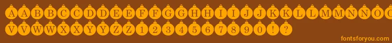More about Bauble Monogram Font Bauble Monogram Font – Orange Fonts on Brown Background