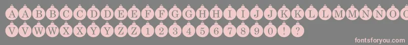 Bauble Monogram-fontti – vaaleanpunaiset fontit harmaalla taustalla