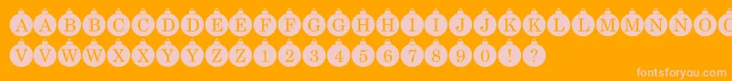 Saiba mais sobre a fonte Bauble Monogram Fonte Bauble Monogram – fontes rosa em um fundo laranja