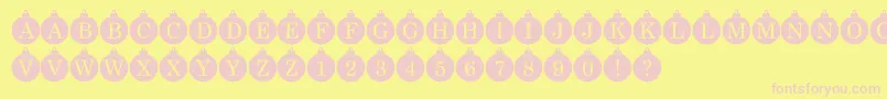 Fonte Bauble Monogram – fontes rosa em um fundo amarelo