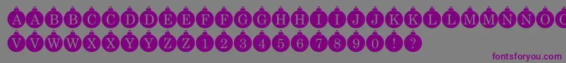 Bauble Monogram-Schriftart – Violette Schriften auf grauem Hintergrund