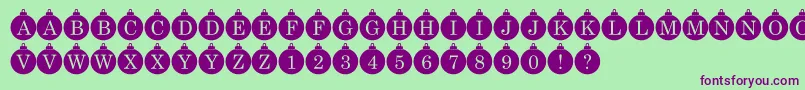 Police Bauble Monogram – polices violettes sur fond vert