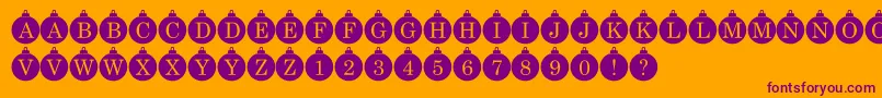 Bauble Monogram-Schriftart – Violette Schriften auf orangefarbenem Hintergrund