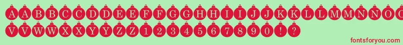 Bauble Monogram Font – Red Fonts on Green Background