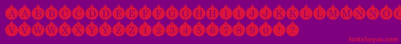 Police Bauble Monogram – polices rouges sur fond violet